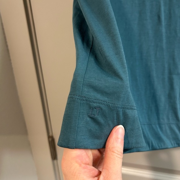 Lafayette 148 New York Blue Short Sleeve Tee - Picture 4 of 5